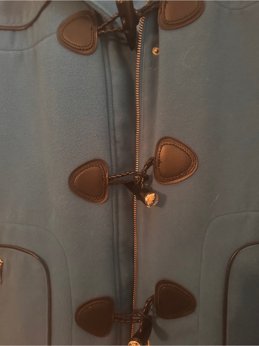 C. Wonder Bright Blue Toggle Peacoat with Faux-Fur Hood Trim - Picture 4 of 9